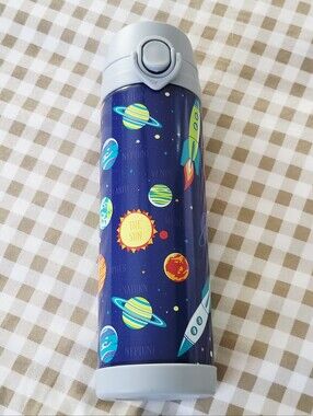 Pottery Barn Kids Navy Solar System Glow-In-The-Dark Mackenzie Water Bottle